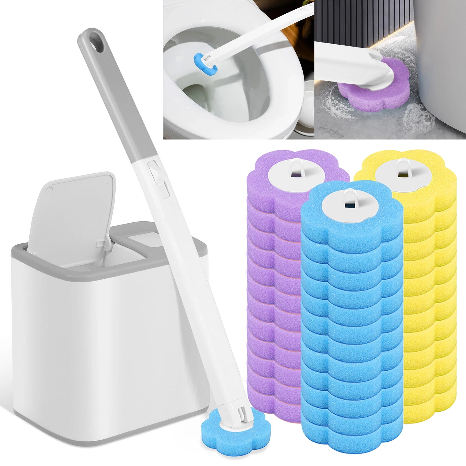 ⚡50K+ SOLD!🚽💦Disposable Replacement Wall-Mounted Innovative Toilet Brush Set✨