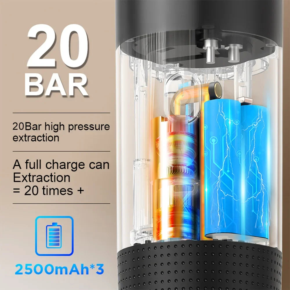 Portable Electric Travel Espresso  3‑in‑1 Capsule & Ground Coffee Machine