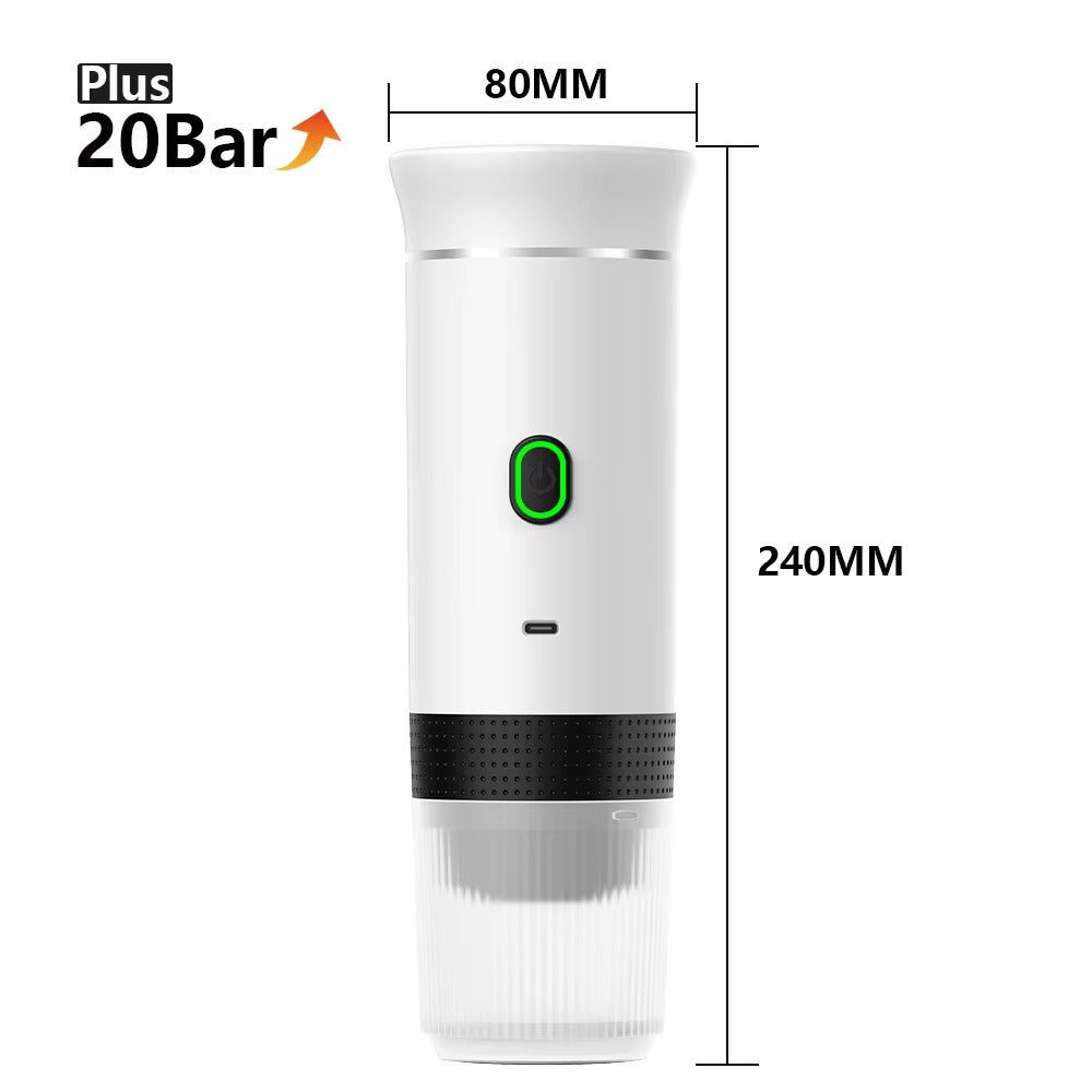 Portable Electric Travel Espresso  3‑in‑1 Capsule & Ground Coffee Machine