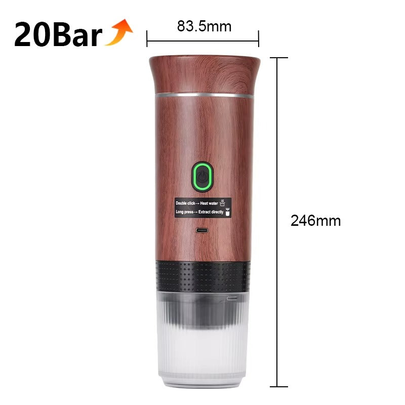 Portable Electric Travel Espresso  3‑in‑1 Capsule & Ground Coffee Machine