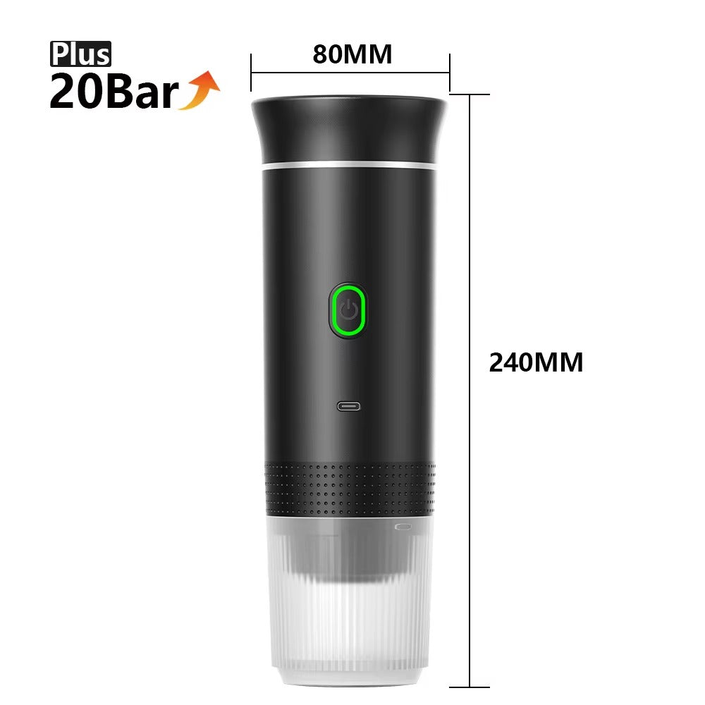 Portable Electric Travel Espresso  3‑in‑1 Capsule & Ground Coffee Machine