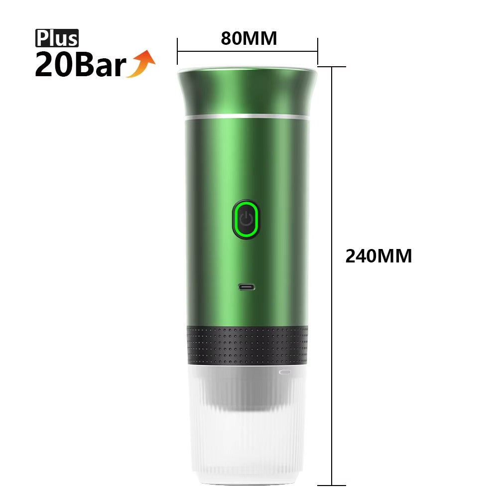Portable Electric Travel Espresso  3‑in‑1 Capsule & Ground Coffee Machine
